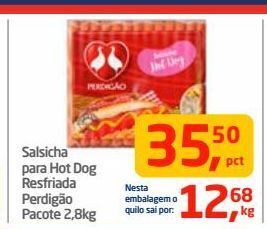 Tenda Atacado Salsicha para hot dog resfriada perdigão pacote 2,8kg oferta