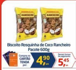 Tenda Atacado Biscoito rosquinha de coco rancheiro pacote 600g oferta