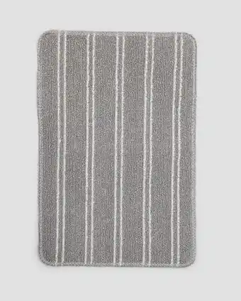 Tapete capacho retangular listrado boucle 40x60cm cinza | oásis