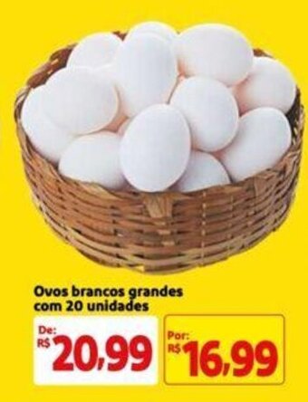 Extra Supermercado Ovos brancos grandes com 20 unidades oferta