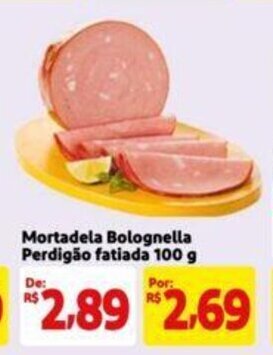 Extra Supermercado Mortadela Bolognella Perdigão fatiada 100 g oferta