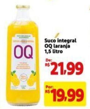 Extra Supermercado Suco integral OQ laranja 1,5 litro oferta
