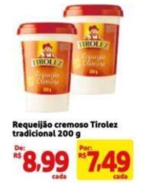 Extra Supermercado Requeijão cremoso Tirolez tradicional 200 g oferta