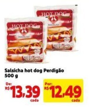 Extra Supermercado Salsicha hot dog Perdigão 500 g oferta