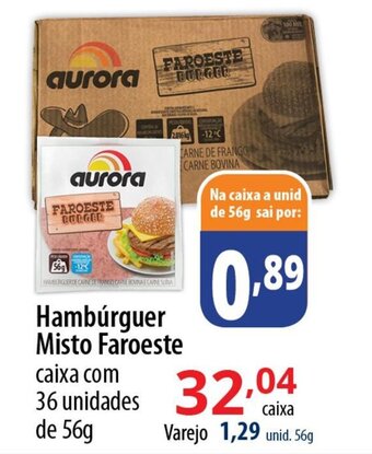 Akki Atacadista Hambúrguer Misto Faroeste caixa com 36 unidades de 56g oferta