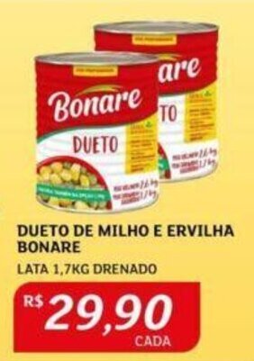 Assaí Atacadista DUETO DE MILHO E ERVILHA BONARE LATA 1,7KG DRENADO oferta