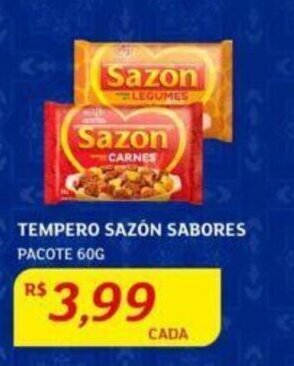 Assaí Atacadista TEMPERO SAZÓN SABORES PACOTE 60G oferta
