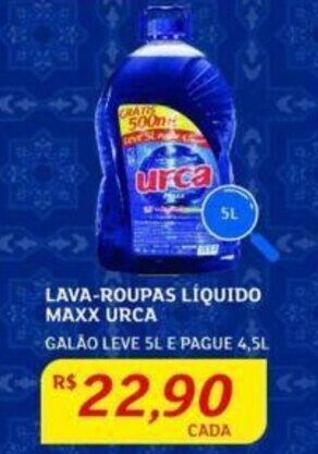 Assaí Atacadista LAVA-ROUPAS LÍQUIDO MAXX URCA GALÃO LEVE SL E PAGUE 4,5L oferta