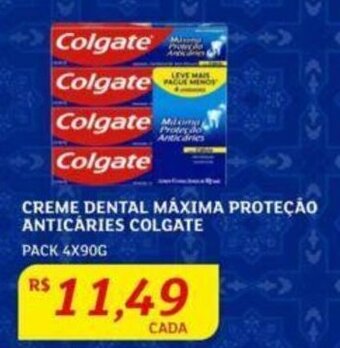 Assaí Atacadista CREME DENTAL MÁXIMA PROTEÇÃO ANTICÁRIES COLGATE PACK 4X90G oferta