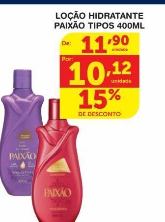 Roldão Loção hidratante paixão tipos 400ml oferta