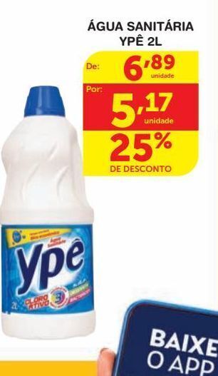 Roldão Água sanitária ypê 2l oferta