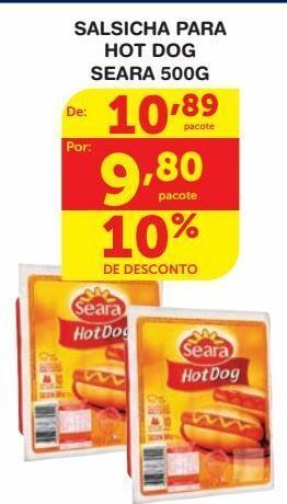 Roldão Salsicha para hot dog seara 500g oferta