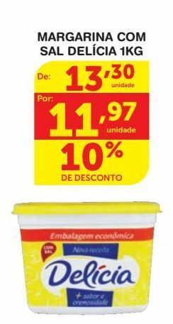 Roldão Margarina com sal delícia 1kg oferta
