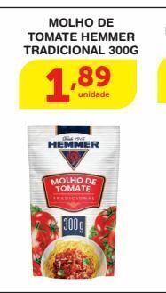 Roldão Molho de tomate hemmer tradicional 300g oferta