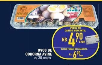 Mercantil Rodrigues Ovos de codorna avine 30un oferta