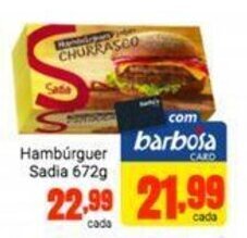Barbosa Supermercados Hamburguer Sadia 672g oferta
