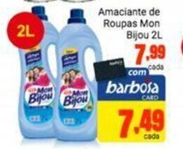 Barbosa Supermercados Amaciante de roupas Mon Bijou 2L oferta