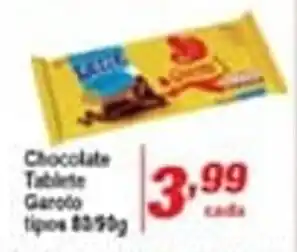Chocolate Tablete Garoto tipos 50g