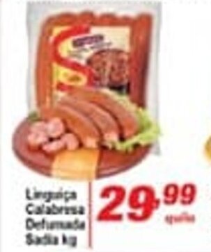 Ricoy Supermercados Linguica Calabresa Defumada Sadia 1kg oferta