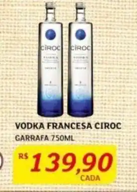 VODKA FRANCESA CIROC GARRAFA 750ML