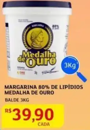 MARGARINA 80% DE LIPÍDIOS MEDALHA DE OURO BALDE 3KG
