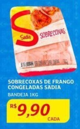 Assaí Atacadista SOBRECOXAS DE FRANGO CONGELADAS SADIA BANDEJA 1KG oferta