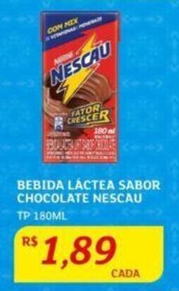 Assaí Atacadista BEBIDA LÁCTEA SABOR CHOCOLATE NESCAU TP 180ML oferta