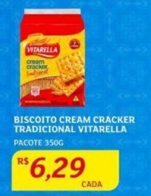 Assaí Atacadista BISCOITO CREAM CRACKER TRADICIONAL VITARELLA PACOTE 350G oferta