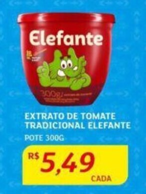 Assaí Atacadista EXTRATO DE TOMATE TRADICIONAL ELEFANTE POTE 300G oferta
