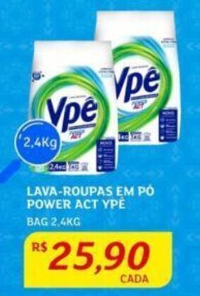 Assaí Atacadista LAVA-ROUPAS EM PÓ POWER ACT YPÊ BAG 2,4KG oferta