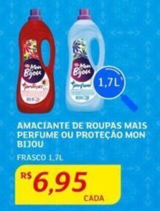 Assaí Atacadista AMACIANTE DE ROUPAS MAIS PERFUME OU PROTEÇÃO MON BIJOU FRASCO 1,7L oferta