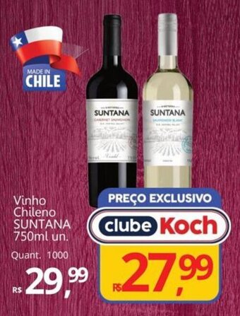 Supermercados Koch Vinho Chileno SUNTANA 750ml un. oferta