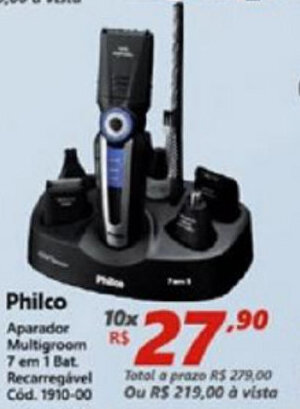 Lojas Becker Aparador multigroom 7 em 1 bat. Philco oferta