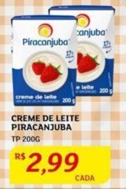 Assaí Atacadista CREME DE LEITE PIRACANJUBA Tp 200g oferta
