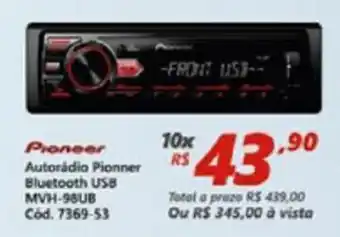 Lojas Becker Autoradio Pioneer Bluetooth USB oferta