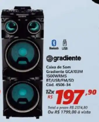 Lojas Becker Gradiente de Som Gradiente oferta