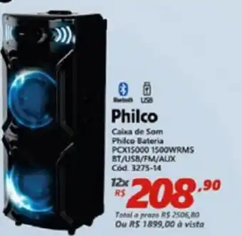 Caixa de Som Philco Bateria