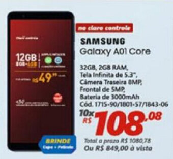 Lojas Becker Samsung Galaxy A01 Core oferta