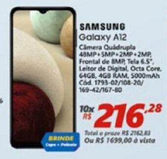Lojas Becker Samsung Galaxy A12 oferta