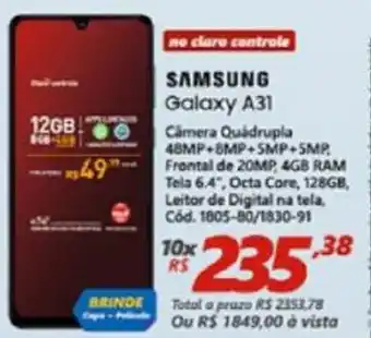 Lojas Becker Samsung Galaxy A31 oferta