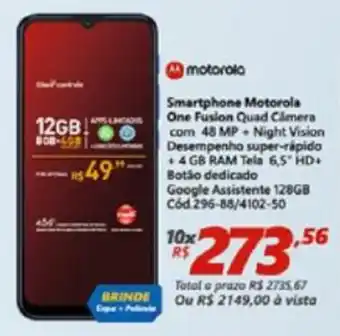 Lojas Becker Smartphone Motorola One Fusion oferta