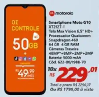 Lojas Becker Smartphone Moto G10 oferta