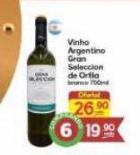 Vinho argentino gran selección de orfila branco 750ml