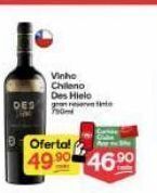 Supermercados Princesa Vinho chileno des hielo gran reserva tinto 750ml oferta