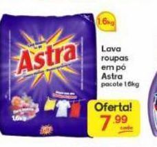 Lava roupas em pó astra pacote 1,6kg