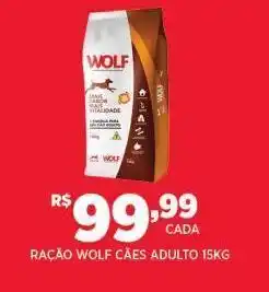 DB Supermercados Ração para cães wolf adulto 15kg oferta