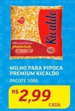 Assaí Atacadista MILHO PARA PIPOCA PREMIUM KICALDO PACOTE 500G oferta