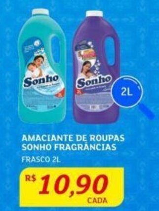AMACIANTE DE ROUPAS SONHO FRAGRÂNCIAS FRASCO 2L