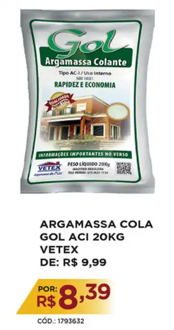 Argamassa Cola Gol Aci 20kg Vetex