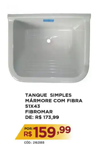 Tanque Simples Marmore com Fibra 51x43 Fibromar